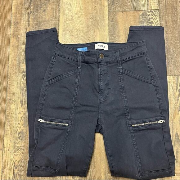 pistola Denim - Pistola Navy Skinny Jeans Minimalist Chic Zippers Quiet Luxury Women's Size 25